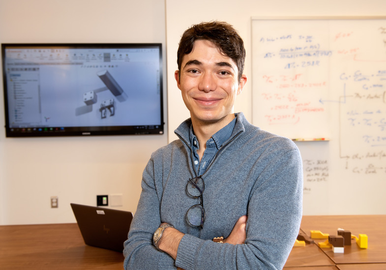 international student in a lab