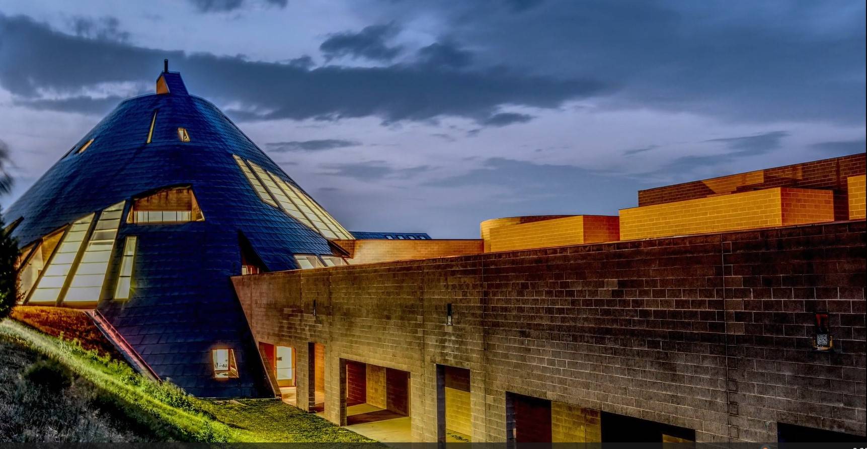 The exterior of the American Heritage Center is shown on a sunny, spring day.