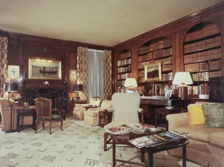 Photo of George Rensctchler office and library in Manhattan New York