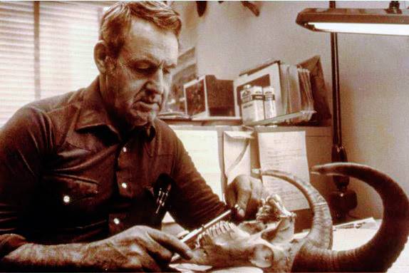 George Frison with Sheep skull