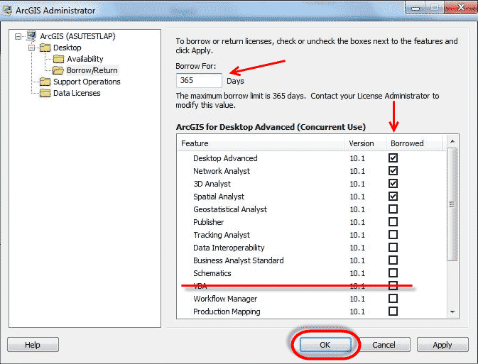 ArcGIS Administrator window