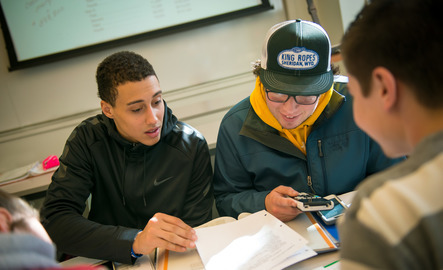 two students studying together