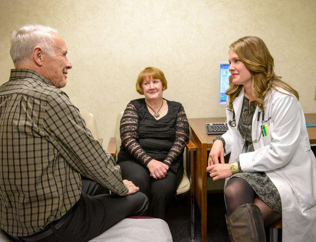 medical professional with patients