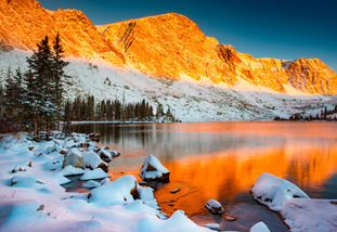 mountain face in the sun