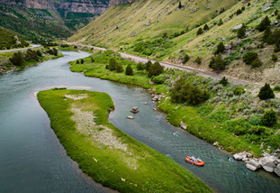 aerial shot of a river