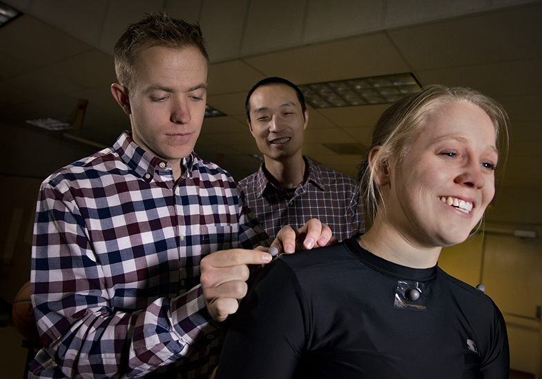 Students working in a university lab.