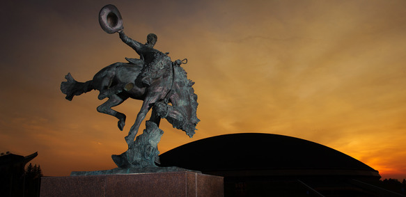 bucking horse statue