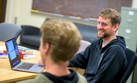 two students study together