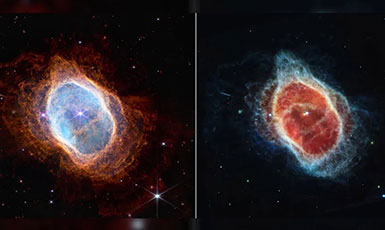 two photos of a nebula