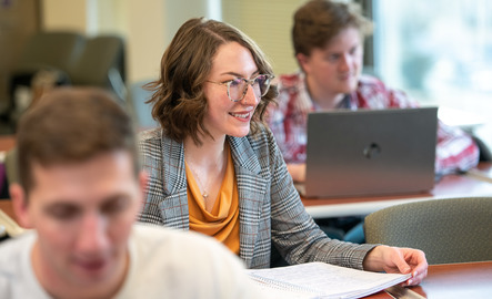 Student in a classroom