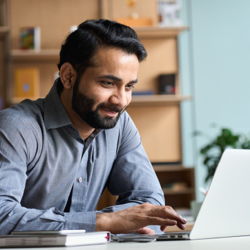 Student working at computer