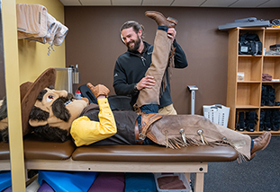 Pistol Pete visits the Athletic Trainer in Half Acre