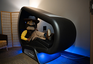 Pistol Pete uses the RelaxSpace pod in Half Acre.