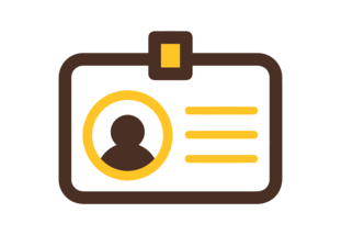 Icon of an employee ID badge in UW colors