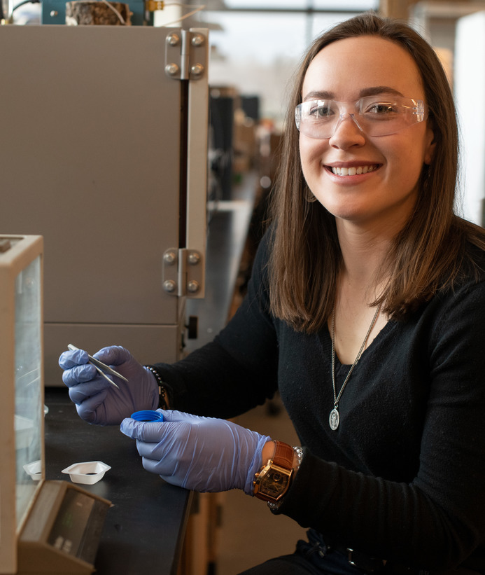 Mechanical engineer in the lab