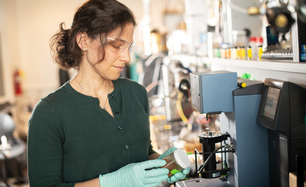 Engineering professor in the lab