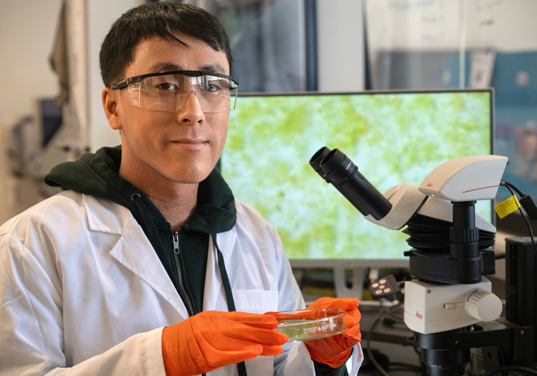 student in a lab