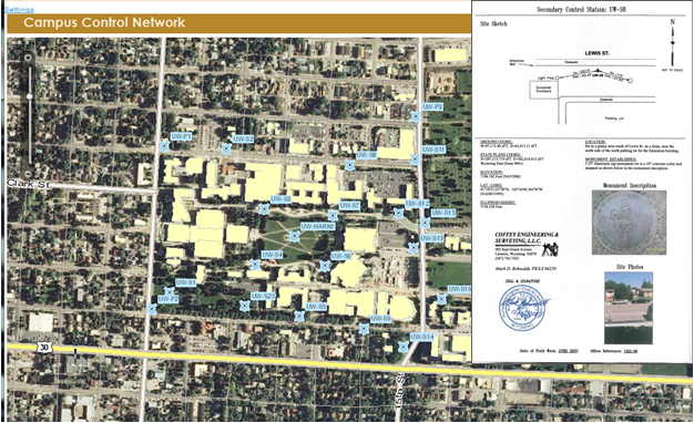 A screenshot of the campus control network application.