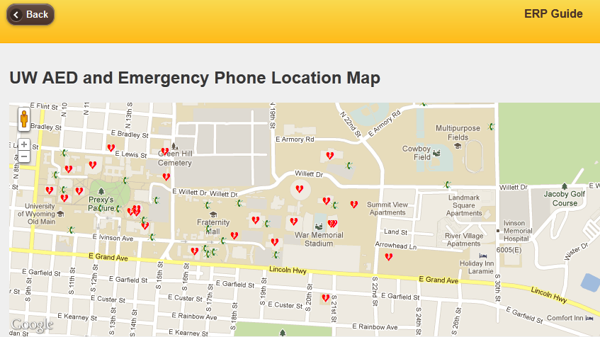A screenshot of the Emergency Response Plan application for UW.